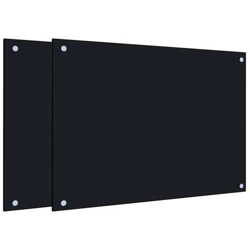 VidaXL (black, 70 x 50 cm) vidaXL Kitchen Backsplash Wall Tile Panel Kitchen Back Wall Tempered Glass 1
