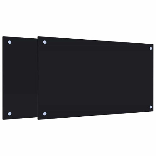 VidaXL (black, 70 x 40 cm) vidaXL Kitchen Backsplash Wall Tile Panel Kitchen Back Wall Tempered Glass 1