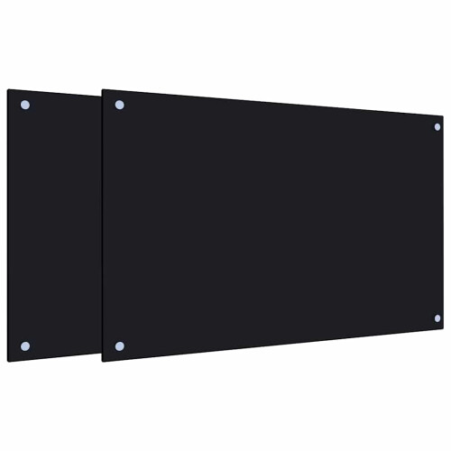 VidaXL (black, 80 x 50 cm) vidaXL Kitchen Backsplash Wall Tile Panel Kitchen Back Wall Tempered Glass 1