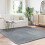 VidaXL vidaXL Teppich Shaggy Hochflor NAVARRA Hellgrau 200x200 cm Polyester 4