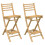 VidaXL vidaXL Outdoor Bar Stools with Footrests 2 pcs Foldable Bamboo 3