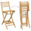 VidaXL vidaXL Outdoor Bar Stools with Footrests 2 pcs Foldable Bamboo 8