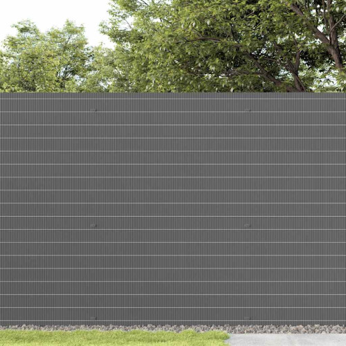 VidaXL vidaXL Gartenzaun Doppelseitig Grau 1,8x3 m PVC 2