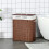 Homcom HOMCOM 2 Section Collapsible Laundry Hamper Lid Removable Lining, Brown 1