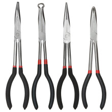 Long Needle Nose Pliers Set, 4 in 1 Bent Needle Nose Pliers 90 Degree, 11 inch Spark Plug Wire Removal Tool