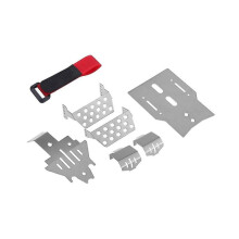 Less Steel Chassis Armor Axle Protector Skid Plate for 4 -4 1/10 Rc Crawler Car Par