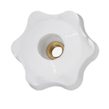 Thumb Knob Nut M4 M5 M6 M8 M10 White Plum Hand Tighten Thread Nuts Plastic Handle Through Blind Hole Mechanical Fasten(M625 MMThrough Hole)