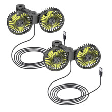2 Packs Car Fan for Backseat, Dual Head USB Car Seat Fan, 360 Rotatable Strong Wind