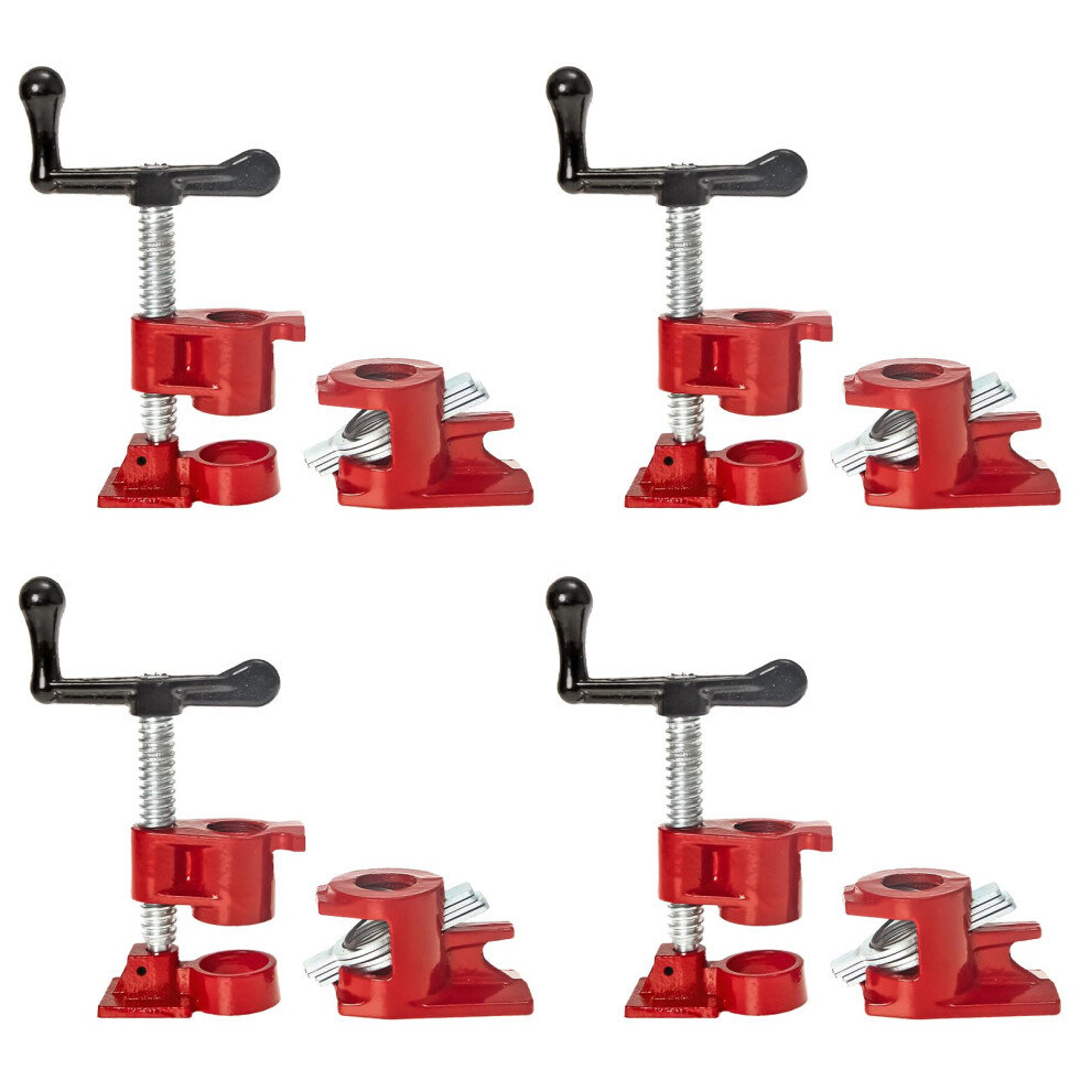 Pipe Clamps 3/4 Inch Cast Iron Quick Release Pipe Clamps For Woodworking For Carpentry, Home Improvement (4 Pack, 3/4') 820064744593