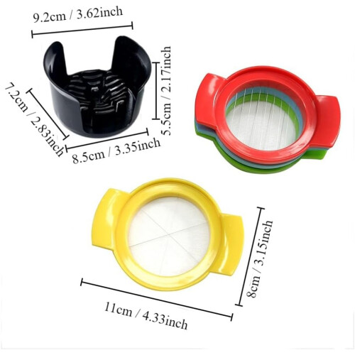 4 In 1 Multipurpose Egg Slicer,,Muticolor Plastic Egg Dicer,Practical Fruit Dicer Fruit Slicer for Slicing Strawberries Kiwifruit 2