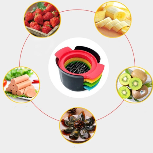 4 In 1 Multipurpose Egg Slicer,,Muticolor Plastic Egg Dicer,Practical Fruit Dicer Fruit Slicer for Slicing Strawberries Kiwifruit 1