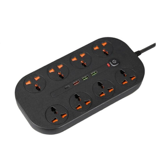 Universal Power Strip Socket with Extension Cable USB Type-C Port for US Plug AC Outlet Multiprise