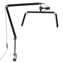 26-Inch Three-Lamp Desktop Lamp 30W Folding Cantilever Half-Moon Lamp with Desktop Clamp and Remote