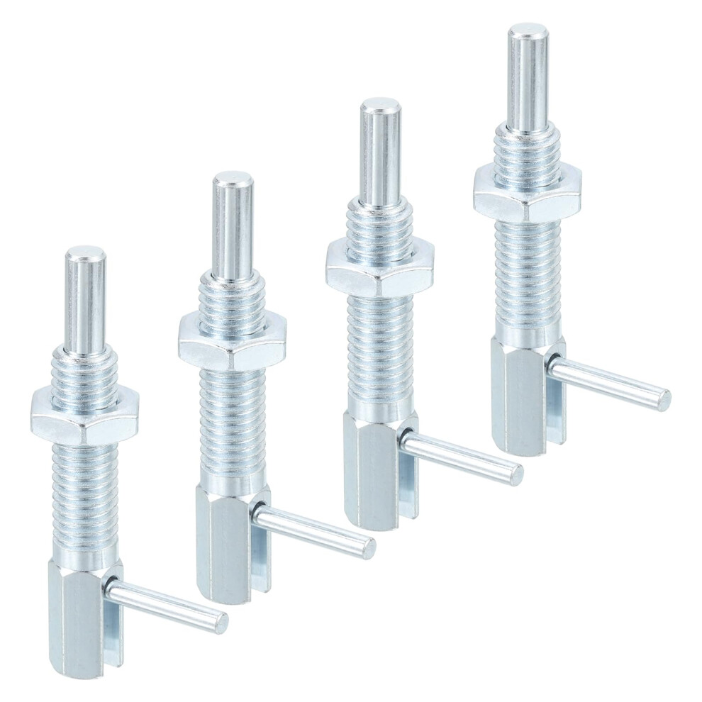 4 Pcs Retractable Indexing Plunger Pin, M10 L Spring Plunger Carbon Steel For Machinery 940534645615