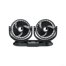 Car Fan  Dual Head USB Fan for Car, Vehicle Cooling Fan  2 Speeds, 360 Rotation
