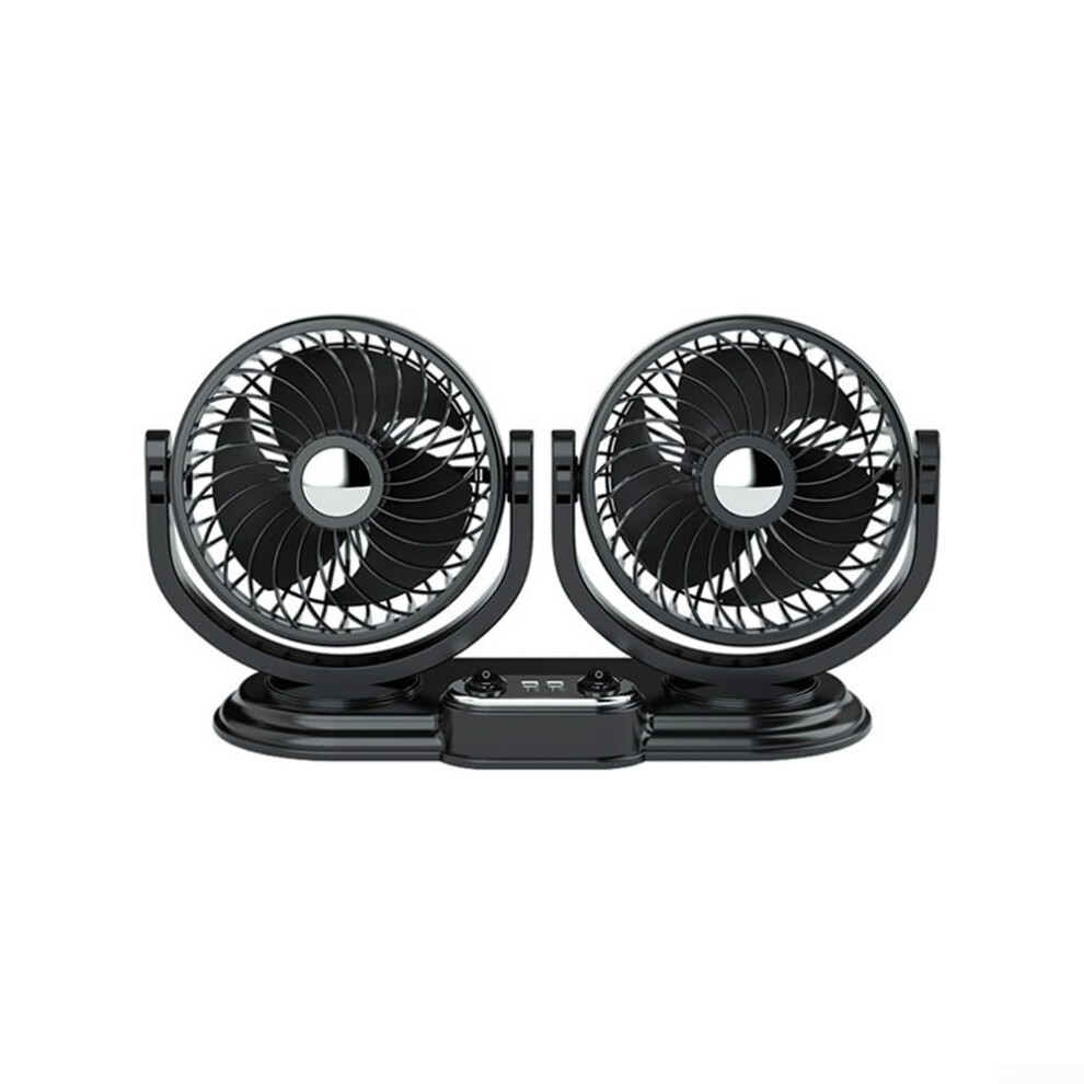 Car Fan Dual Head Usb Fan For Car, Vehicle Cooling Fan 2 Speeds, 360 Rotation 820064745637