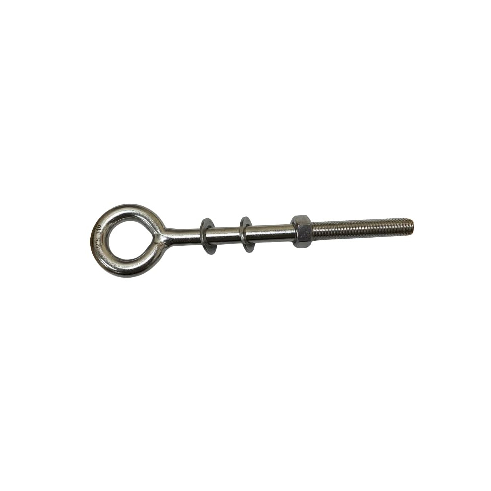 Stainless Steel 316 Eye Bolt 1/2' X 8' Unc (1/2'13 Pitch) Short Thread Marine Grade 820064745804