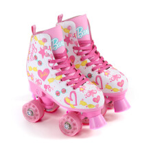 Patins à Roulettes BARBIE pour Filles - Tailles Ajustables 12-2, Roues Pailletées, Roulements ABEC 5