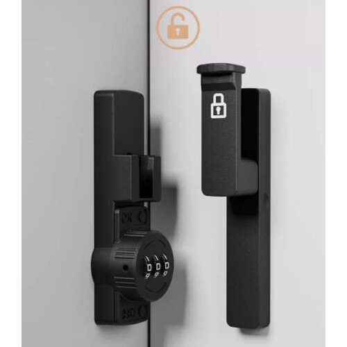 Black Password 90 Degree Lock Sliding barn Door Latch Right Angle Door Latch Luminous Code Latch 1