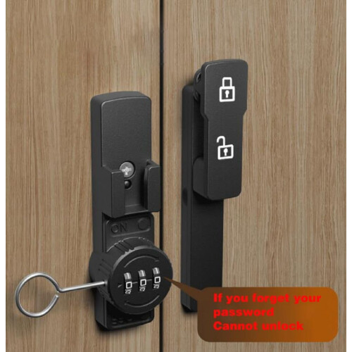 Black Password 90 Degree Lock Sliding barn Door Latch Right Angle Door Latch Luminous Code Latch 2