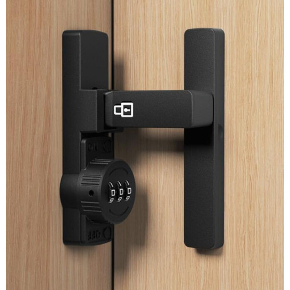 Black Password 90 Degree Lock Sliding Barn Door Latch Right Angle Door Latch Luminous Code Latch 820064746009