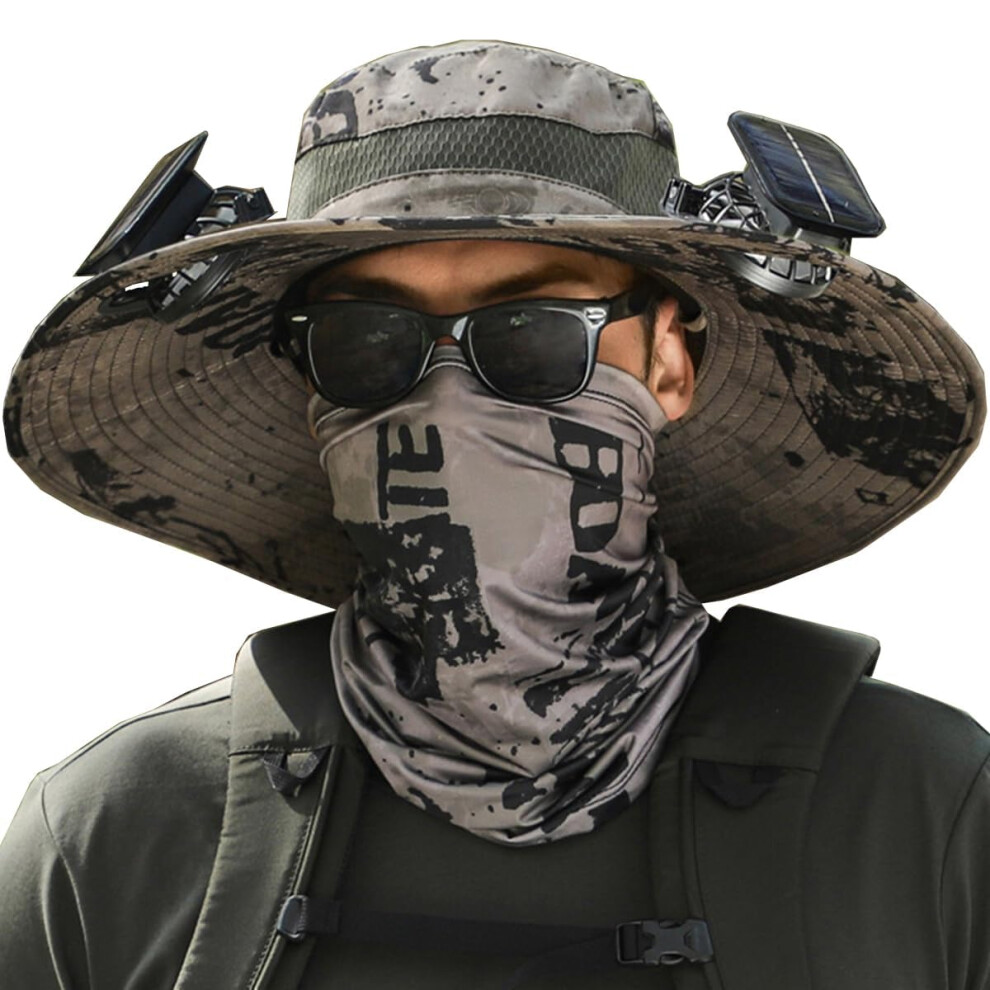 Solar Fan Hat Wide Brim, Wide Brim Solar Fan Outdoor Fishing Hatsolar Usb Charging With 2 Fans (Us, Alpha, One Size, F) 820064746122