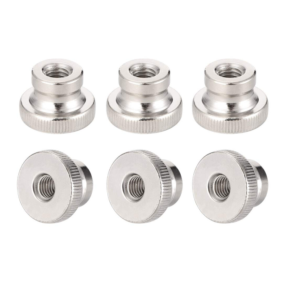 Knurled Thumb,Knurled Thumb Nuts, 6Pcs M8x1.25mm Iron Round Knobs Fasteners For 3D Printer Parts, Silver Tone 820064746207