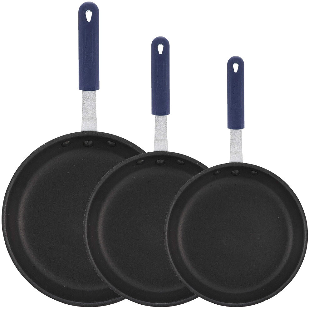 Tiger Chef Nonstick Frying Pan Set - Professional Aluminum Restaurant Fry Pans skillets - 7"", 8"", 10"". Cookware Set with Silicone Sleeve Commerci