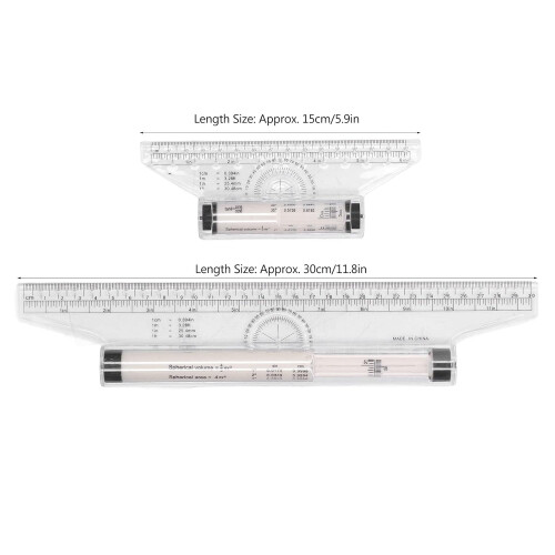 5pcs Rolling Parallel Ruler, Plastic Measuring Rolling Ruler, Transparent Multifunctional Drawing Design Ruler for Measuring Drafting Student 1