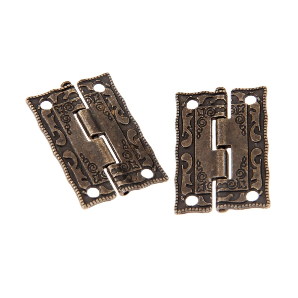 2Pcs Antique Brass Hinge Cabinet Door Drawer Decorative Mini Hinge For Wooden Box Furniture Hardware 35 23Mm 820064746634