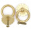 6 PCs Vintage Golden Brass Ring Pulls  Pure Solid Brass Cabinet Hardware Ring Size 1.4' (3.5 cm) 5