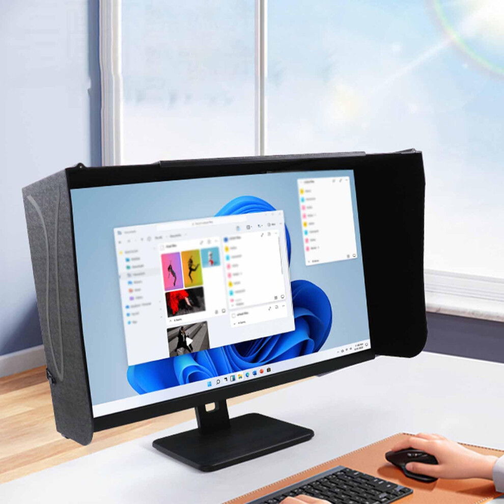Desktop Monitor 3Sided Sunhood, 4171Cm Adjustable Monitor Shade, Wing Widen Antisight Angle Light 820064746900