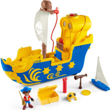 Fisher-Price Bateau Pirate Santiago des Mers El Bravo avec Lumières et Sons, Figurine Santiago 3+ ans