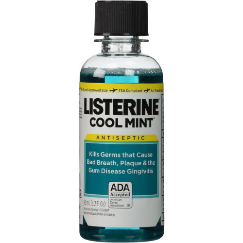 Listerine Listerine Cool Mint Collutorio antisettico Formato da viaggio 3,2 once (confezione da 6)