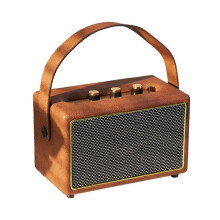 Professional Portable Wireless Vintage Bluetooth Speakers USB Card Reader Wooden PU Outdoor Home Mu
