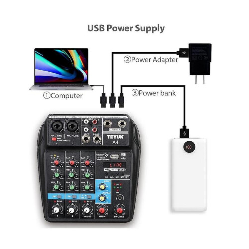 A4 Sound Ng Console Usb O Mixer Ktv Microph Recording 4 Chls 1