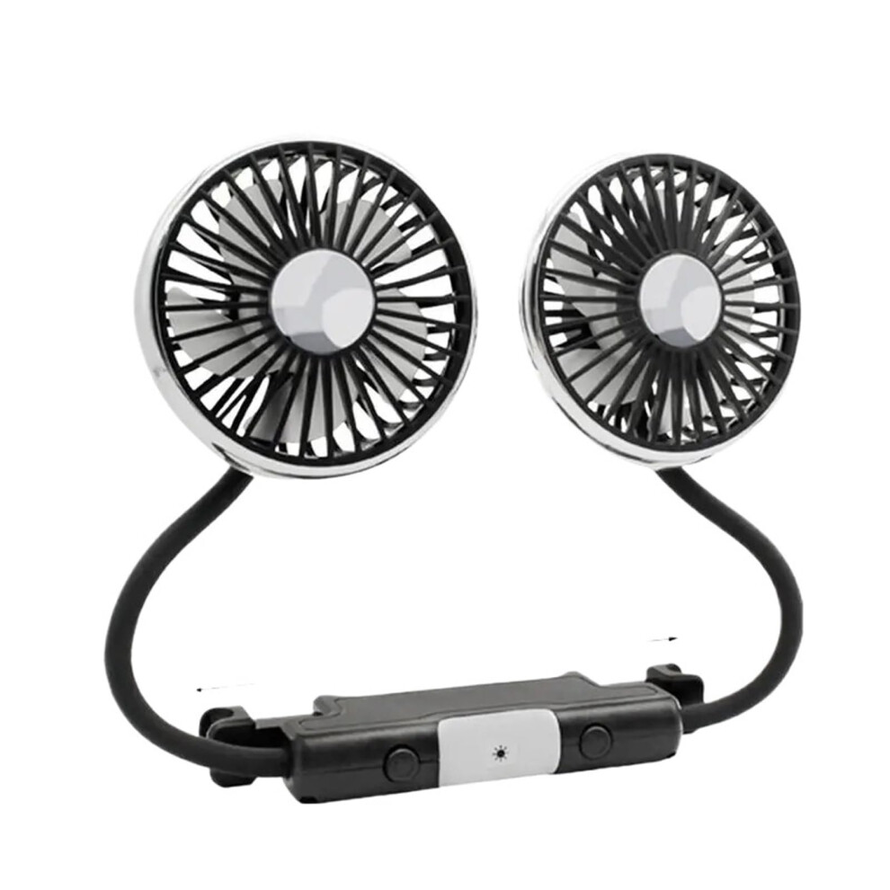 Car Fan For Backseat Â Dual Head Hose With Led Usb Fan, 3 Speeds, 360 Rotatable Cooling For Suv, Rv, Truck, Sedan, Office And Home Light 820064747273