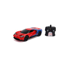 Jada Toys Marvel Spider-Man 2017 Ford GT R/C, 1: 16 Scale with USB Charging, 2.4Ghz & Turbo Boost, Red and Blue