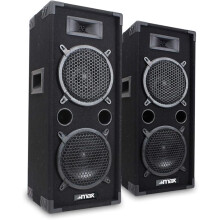 MAX28 Dual 8 inch Passive DJ PA Speaker Pair 1600W Professional Carpeted PA Speakers for DJ, Events Karaoke, Each Speaker has Dual 8 Inch Woofers