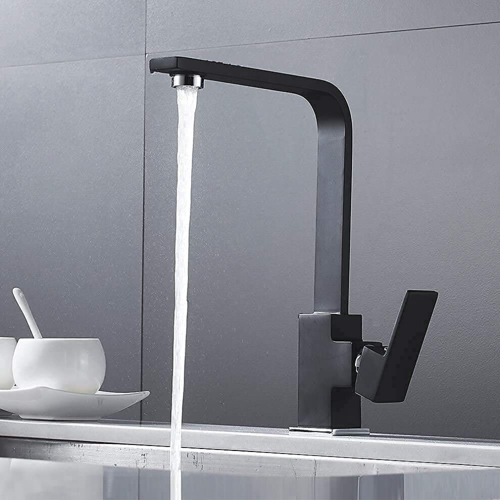 Black -Taps,Faucets,Hot Cold Kitchen Sink Taps Mixer Modern Design Single Lever Monobloc Tap Swivel Spout Hot And Cold Faucet/ (Color : )