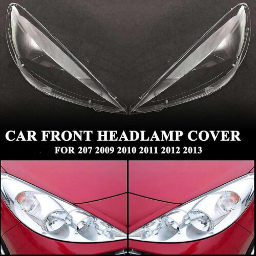 Car Front Headlight Cover, for 207 2009 2010 2011 2012 2013 Waterproof Headlight Shell Cover,left 1
