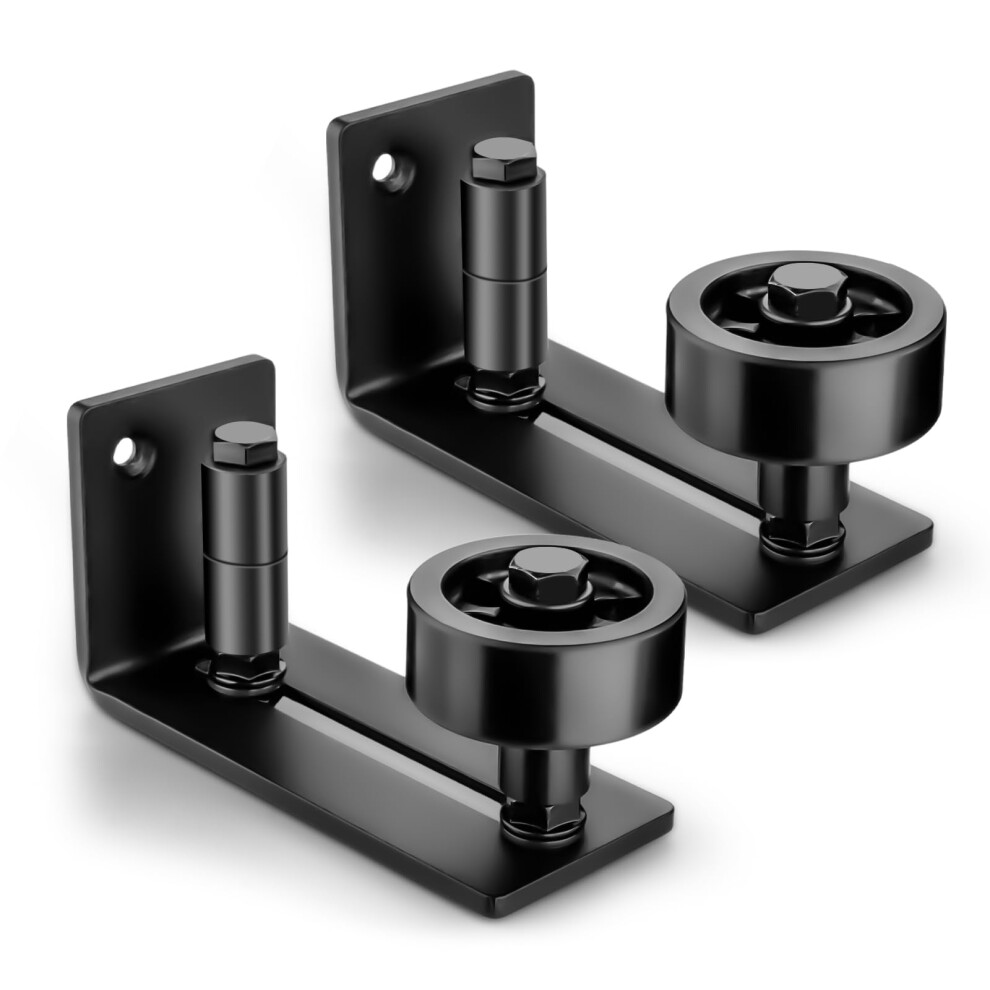 Sliding Barn Door Floor Guide For Bottom Adjustable Roller 8 Assemble Setup Options (Black) 2Pcs 820064748904