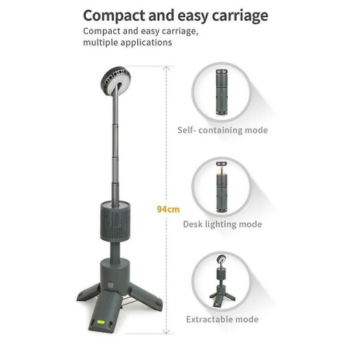 Camping Light Telescopic Collapsible Night Light Mobile Lighting 10000mah Battery Built-in Road Flash Light,matt Black 1