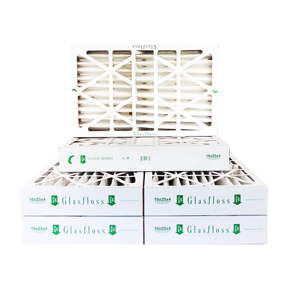 16X25x44 Inch Merv 10 Pack Of 6 Ac Or Hvac Pleated Air Filter Furnace Air Filter Made In The (Actual Size: 15.5 X 24.5 X 3 3/4 Inch) 820064749055