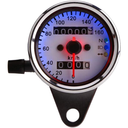 Motorcycle Odometer, Speedometer Gauge Universal Signal Dual Digital Display LED Backlight 2