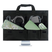 1PCS monitor protective cover, monitor dust cover with handle and pocket, monitor bag, travel suitcase