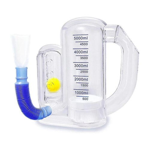 Breathing Exercise Device for Lungs,deep Breathing Trainer for Adults-5000ml Volume Measurement with Flow Rate Indicator