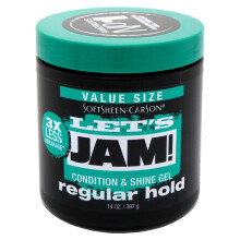 Lets Jam Condition & Shine Gel Regular Hold Frasco de 14 onas (414ml) (6 unidades)