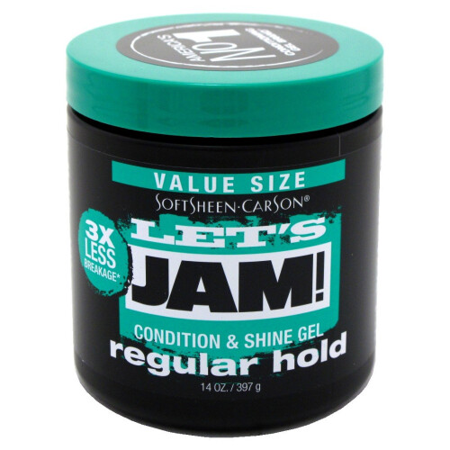 Lets Jam Condition & Shine Gel Regular Hold 14 Ounce Jar (414 ml) (6 Pack)