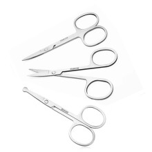 Small Scissors, 3.5in Beauty Scissors, for Personal Facial Hair Grooming, Curved Round Design
